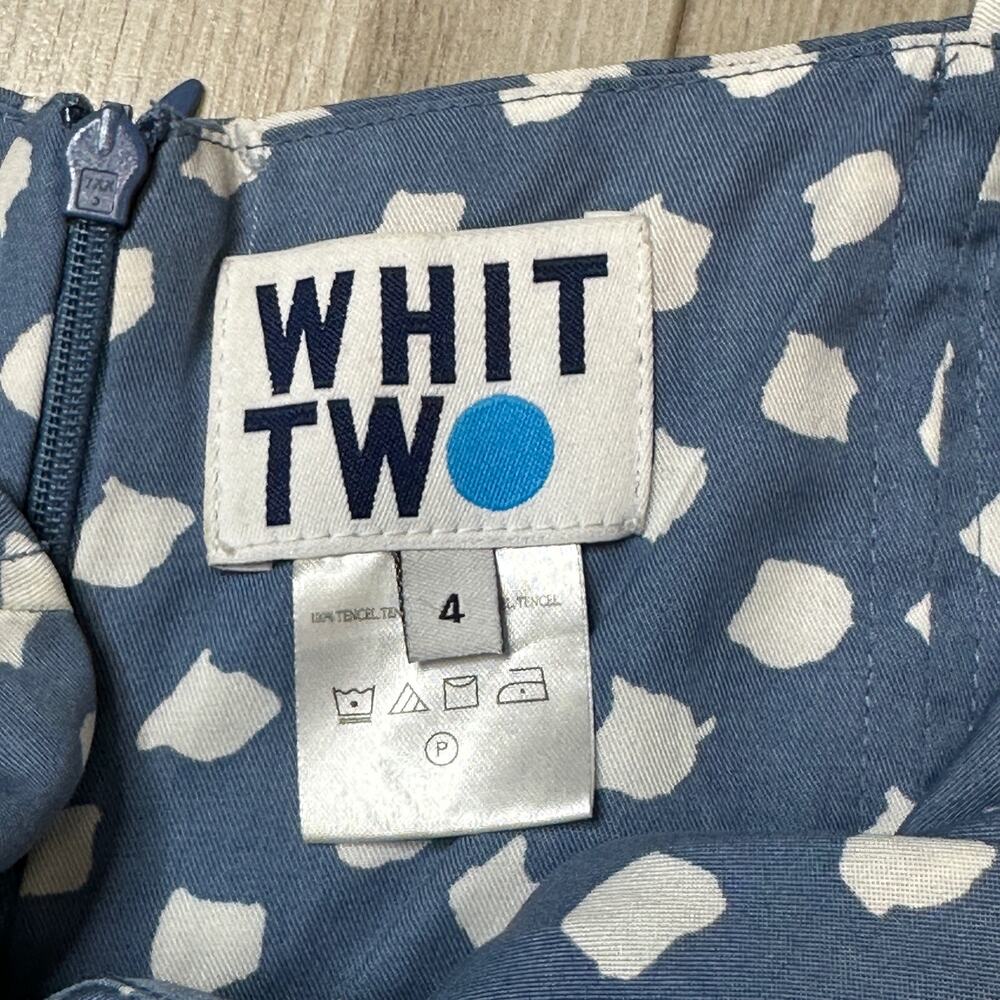 Anthropologie WHIT TWO | Knotted Dot Blue White Jumpsuit Size 4 - Picture 6 of 6